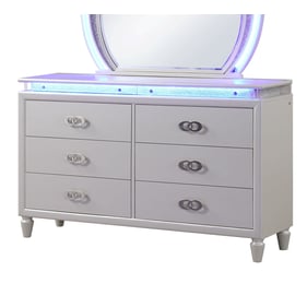 Galaxy Home Perla Milky White Wood Dresser