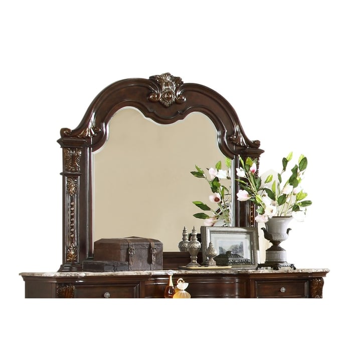 Galaxy Home Roma Dark Walnut Wood Mirror GLXY-808857704078