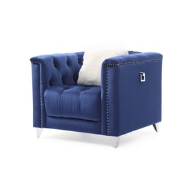 Galaxy Home Russell Blue Velvet Tufted Chair