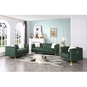 Galaxy Home Russell Green Tufted 3pc Living Room Set