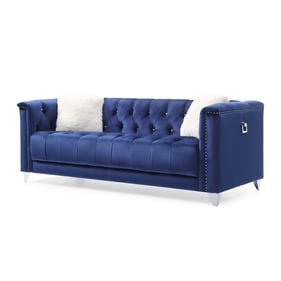 Galaxy Home Russell Blue Velvet Tufted Sofa