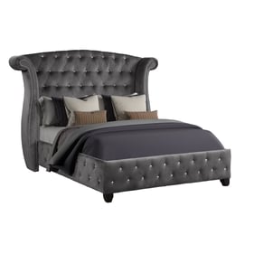 Galaxy Home Sophia Grey Velvet Queen Bed