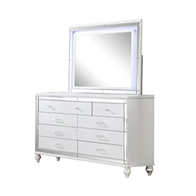 Galaxy Home Sterling White Dresser and Mirror