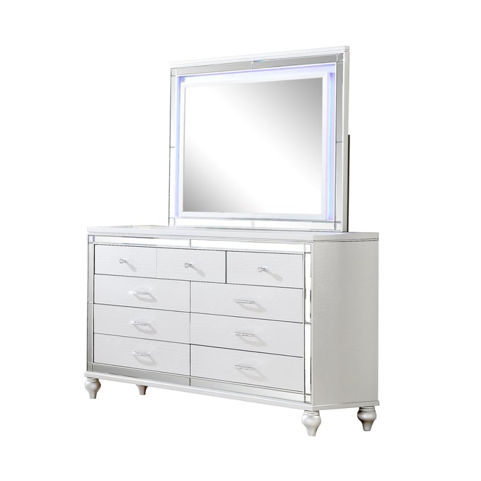 Galaxy Home Sterling White Dresser and Mirror GLXY-8088575-4-9-DRMR