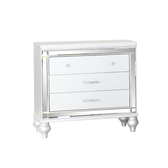 Galaxy Home Sterling White Wood Night Stand GLXY-808857739766