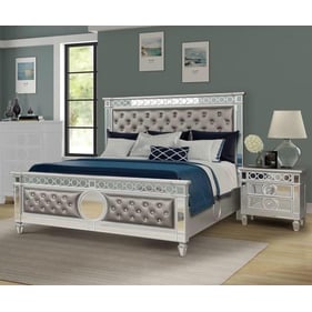 Galaxy Home Symphony Silver 2pc Bedroom Set with Queen Panel Bed