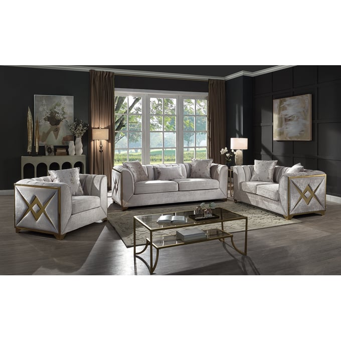 Galaxy Home Velencia Cream 3pc Living Room Set GLXY-601955552462