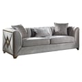 Velencia Modern Style Sofa made with Wood & Gold Accent Finish in Cream Color