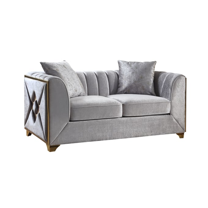 Galaxy Home Velencia Silver Loveseat GLXY-601955552486