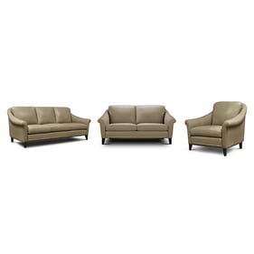 GTR San Paulo Beige Leather 3pc Living Room Set