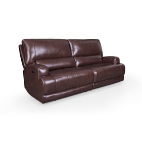 GTR Tahoe Coffee Leather Dual Zero Gravity Power Sofa