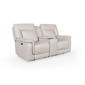 GTR Austin Dove Leather Dual Zero Gravity Power Loveseat with Console