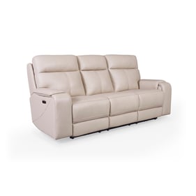 GTR Bandera Putty Leather Dual Zero Gravity Power Sofa