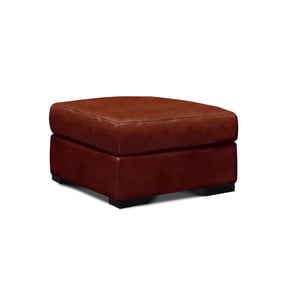 GTR Santiago Russet Brown Leather Ottoman