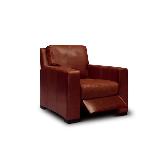 GTR Santiago Russet Brown Leather Manual Push Back Recliner GTR-X1-15