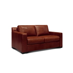 GTR Santiago Russet Brown Leather Loveseat