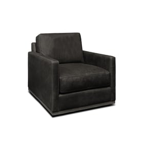 GTR Monterrey Charcoal Leather Swivel Armchair