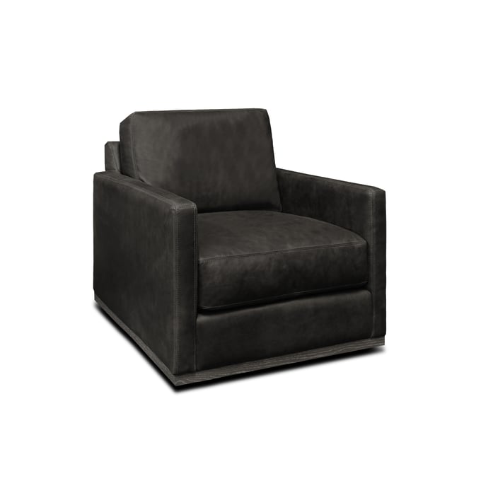 GTR Monterrey Charcoal Leather Swivel Armchair GTR-X11-6A