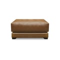 Raffa 100% Top Grain Leather Contemporary Ottoman Footstool