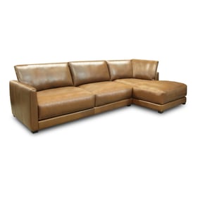 GTR Raffa Bramble Leather Sectional with Right Arm Chaise