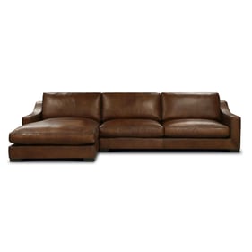 GTR Daytona Antique Leather Sectional with LAF Chaise