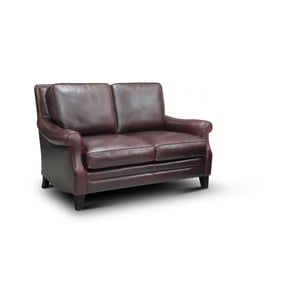 GTR Adriana Burgundy Leather Loveseat