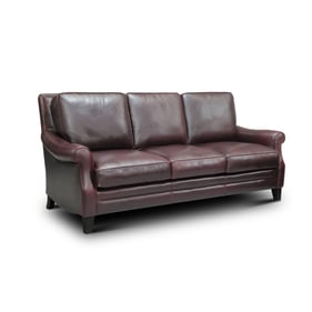 GTR Adriana Burgundy Leather Sofa