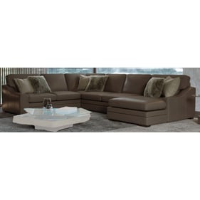 GTR Boca Mushroom Leather Right Arm Chaise Corner Sectional