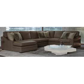 GTR Grayson Mushroom Leather Left Arm Chaise Corner Sectional