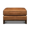 Metropole 100% Top Grain Pull Up Leather Mid-century Ottoman