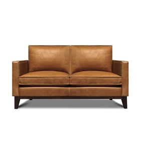 GTR Metropole Tan Pull Up Leather Loveseat