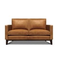 Metropole 100% Top Grain Pull Up Leather Mid-century Loveseat