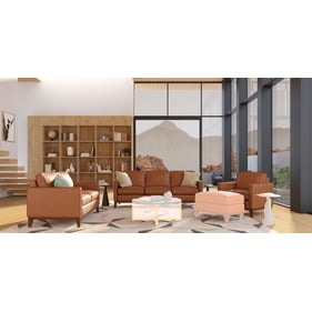 GTR Metropole Tan Leather 3pc Living Room Set