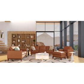 GTR Metropole Tan Leather 4pc Living Room Set