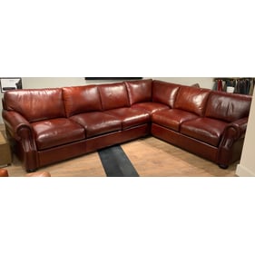 GTR Baxter II Red Brown Leather Left Arm Facing Sectional