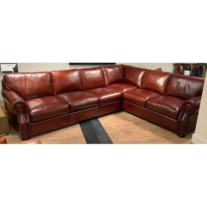 GTR Baxter II Red Brown Leather Left Arm Facing Sectional GTR-X35A-32-35