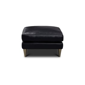 GTR Skyline Dark Navy Leather Ottoman