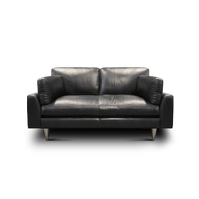 GTR Skyline Dark Navy Leather Loveseat