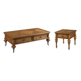 Hammary Berkshire Rich Honey Brown Pearson 3pc Coffee Table Set