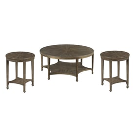 Hammary Emporium Medium Stain Shadow 3pc Round Coffee Table Set