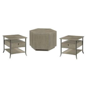 Hammary Creston Gray Premier 3pc Hexagonal Coffee Table Set