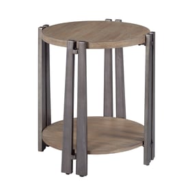 Hammary Light Stain Charcoal Metal Chairside Table