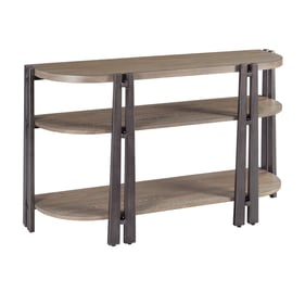 Hammary Light Stain Charcoal Metal Sofa Table