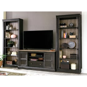 Hammary Hancock Natural White Black Entertainment Center With 66 Inch Conso...