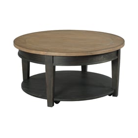 Hammary Hancock Natural White Black Round Coffee Table