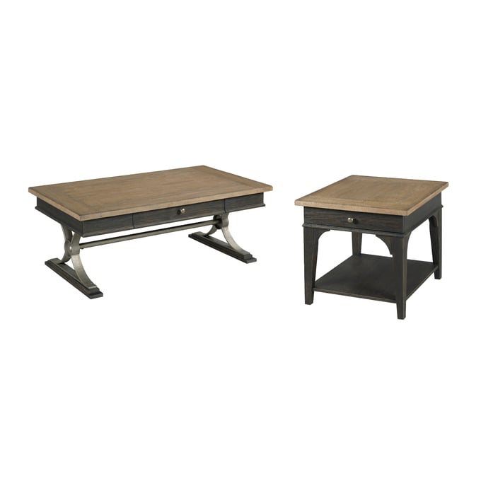 Hammary Hancock Natural White Black 3pc Coffee Table Set HAM-038-913-OCT-S2