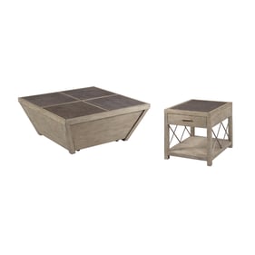 Hammary West End Soft Griege 3pc Square Coffee Table Set