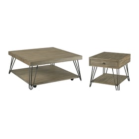 Hammary Sanbern Weathered Pine Square 3pc Coffee Table Set