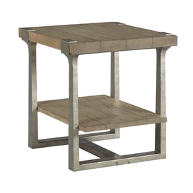 Hammary Light Brown And Natural Silver End Table