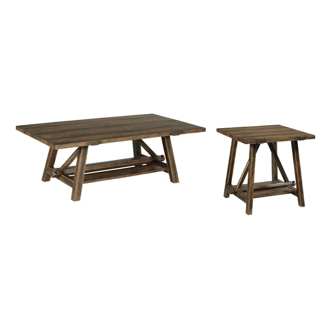 Hammary Tamarack Weathered Pecan 3pc Coffee Table Set HAM-058-910-OCT-S1